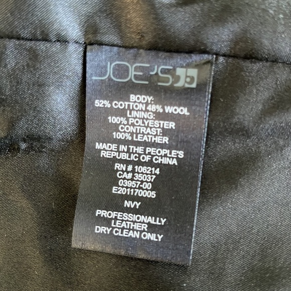 Joe’s Jean wool & leather jacket. Size XS - Picture 4 of 5